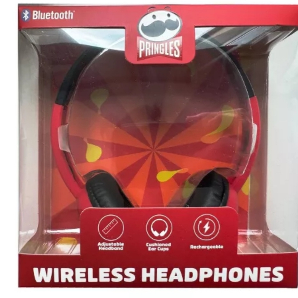 Pringles Bluetooth Headphones Red And Black